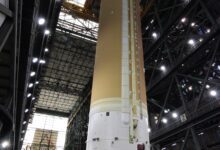 Artemis II Core Stage Goes Vertical