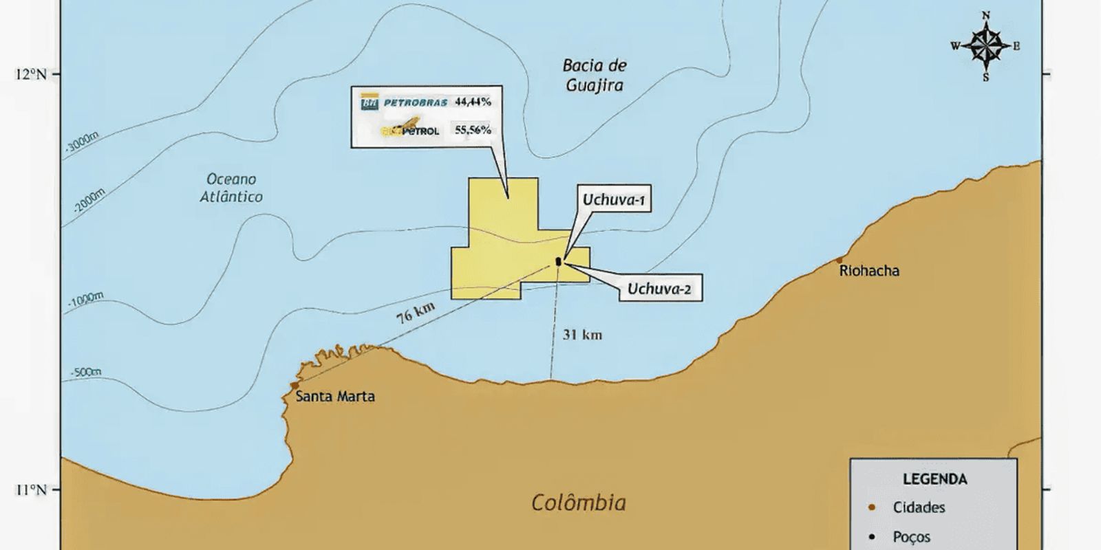 Petrobras descobre reservatório de gás na margem equatorial colombiana