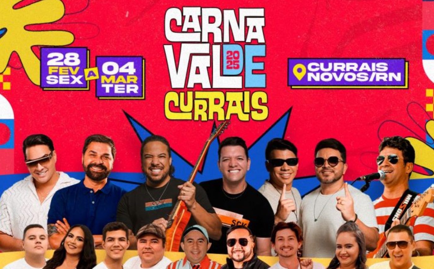 Currais Novos divulga programação oficial do Carnaval 2025 com cinco dias de festa