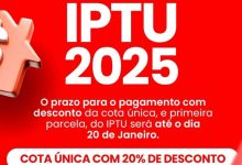 Desconto de 20% no IPTU 2025 já está disponível em São José de Mipibu