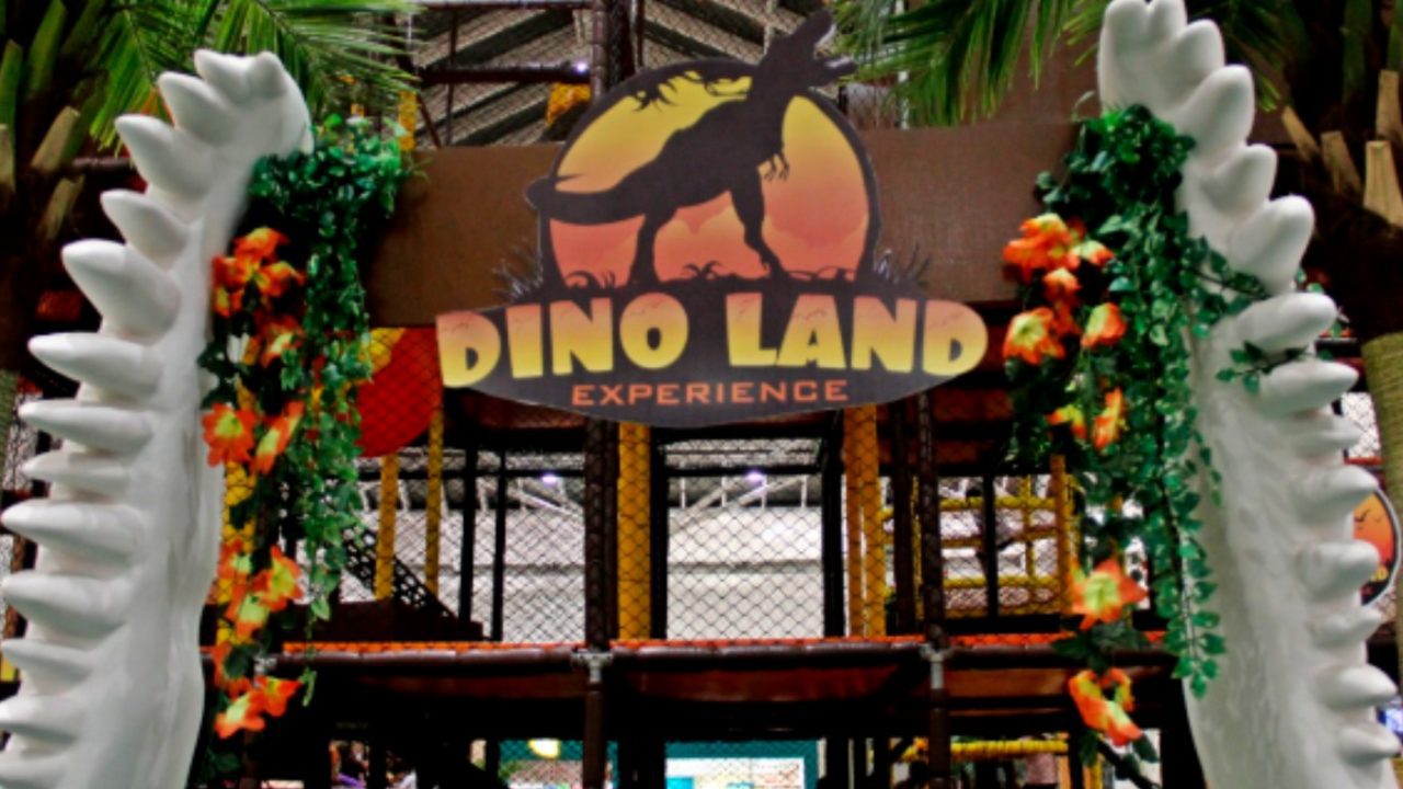 Midway Mall transforma praça central em 'Dino Land' com aventura jurássica