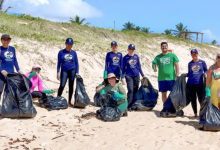 Praia de Búzios recebe mutirão de limpeza e exposição sobre tartarugas marinhas