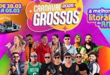 Prefeitura de Grossos divulga atrações do Carnaval 2025