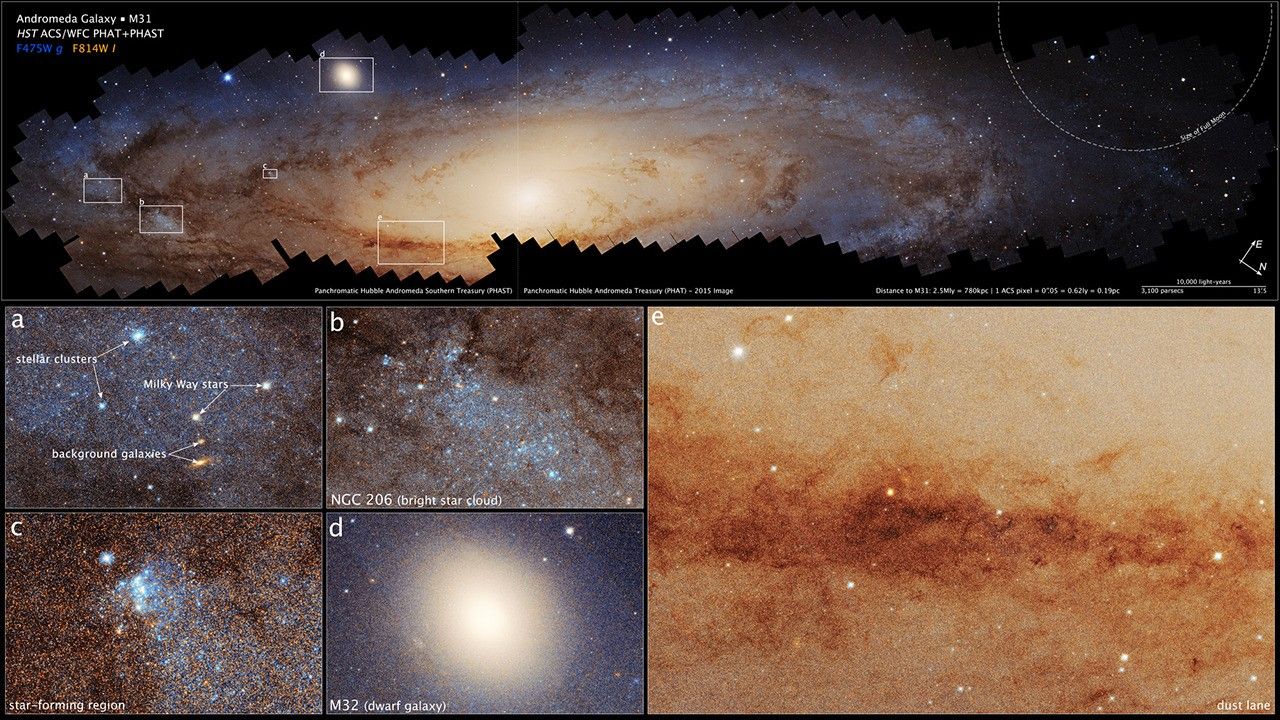 Telescópio Hubble revela história oculta da galáxia de Andrômeda em mosaico inédito