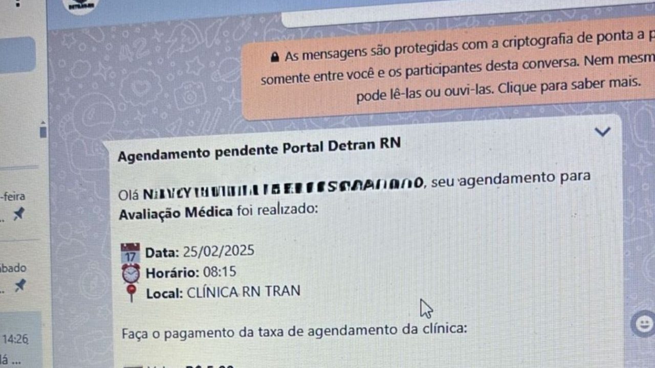 Detran-RN faz alerta: criminosos cobram Pix para confirmar agendamentos