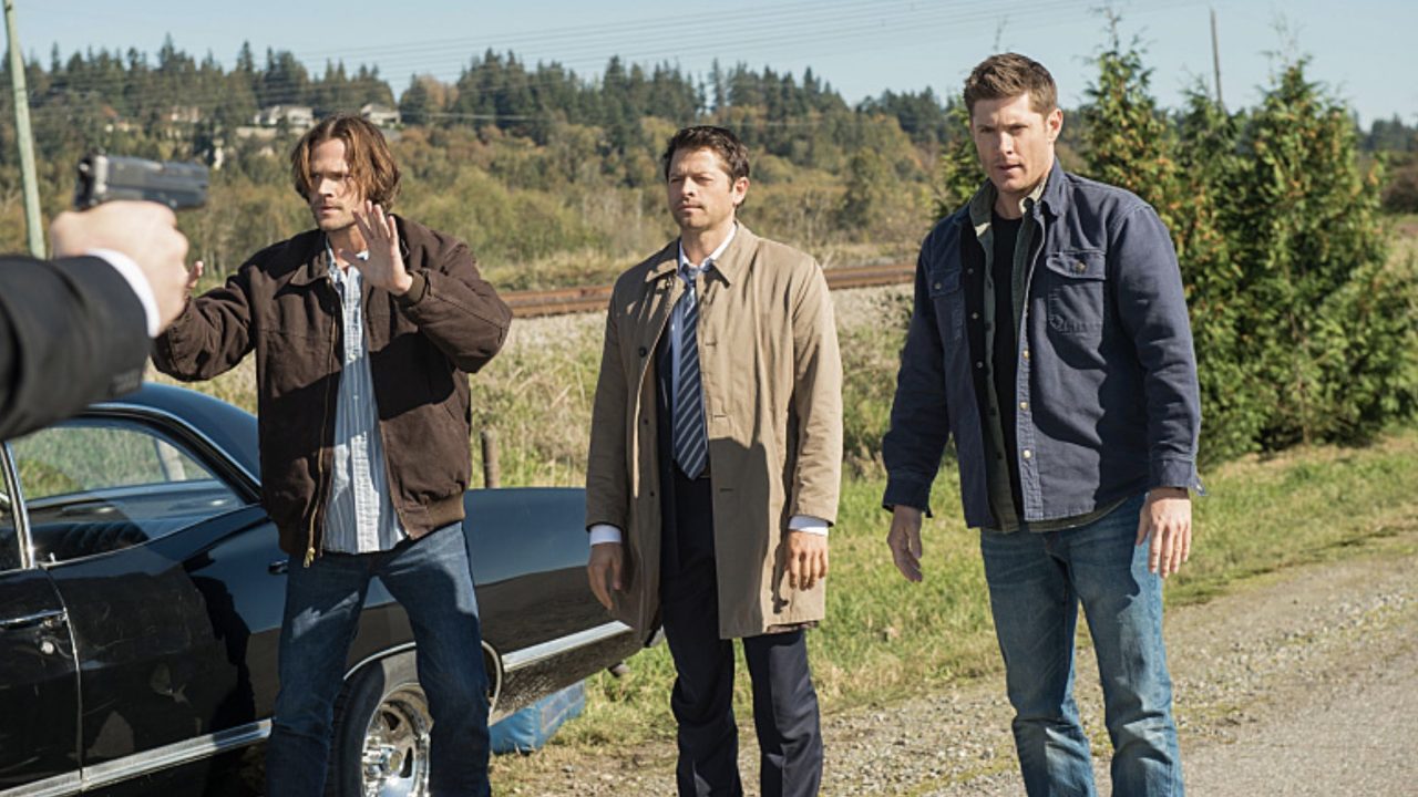 Jared Padalecki e Misha Collins e jensen ackles em Supernatural