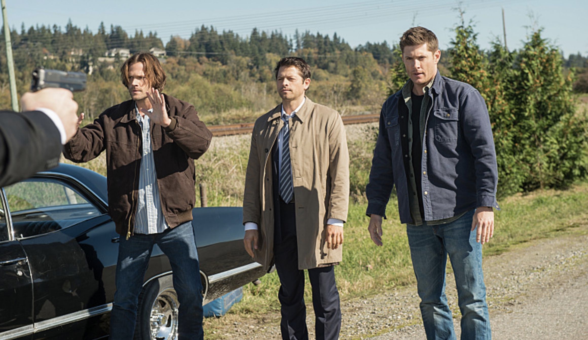 Jared Padalecki e Misha Collins e jensen ackles em Supernatural