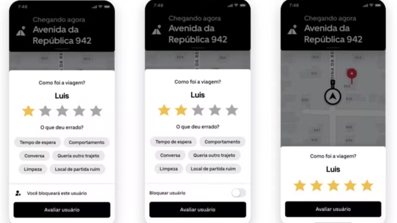 Motoristas da Uber agora podem bloquear passageiros com notas baixas