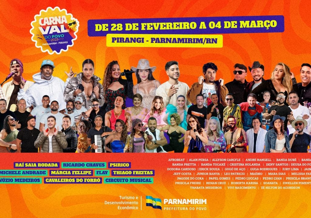 Carnaval em Pirangi: programação oficial traz 50 atrações e grandes nomes da música