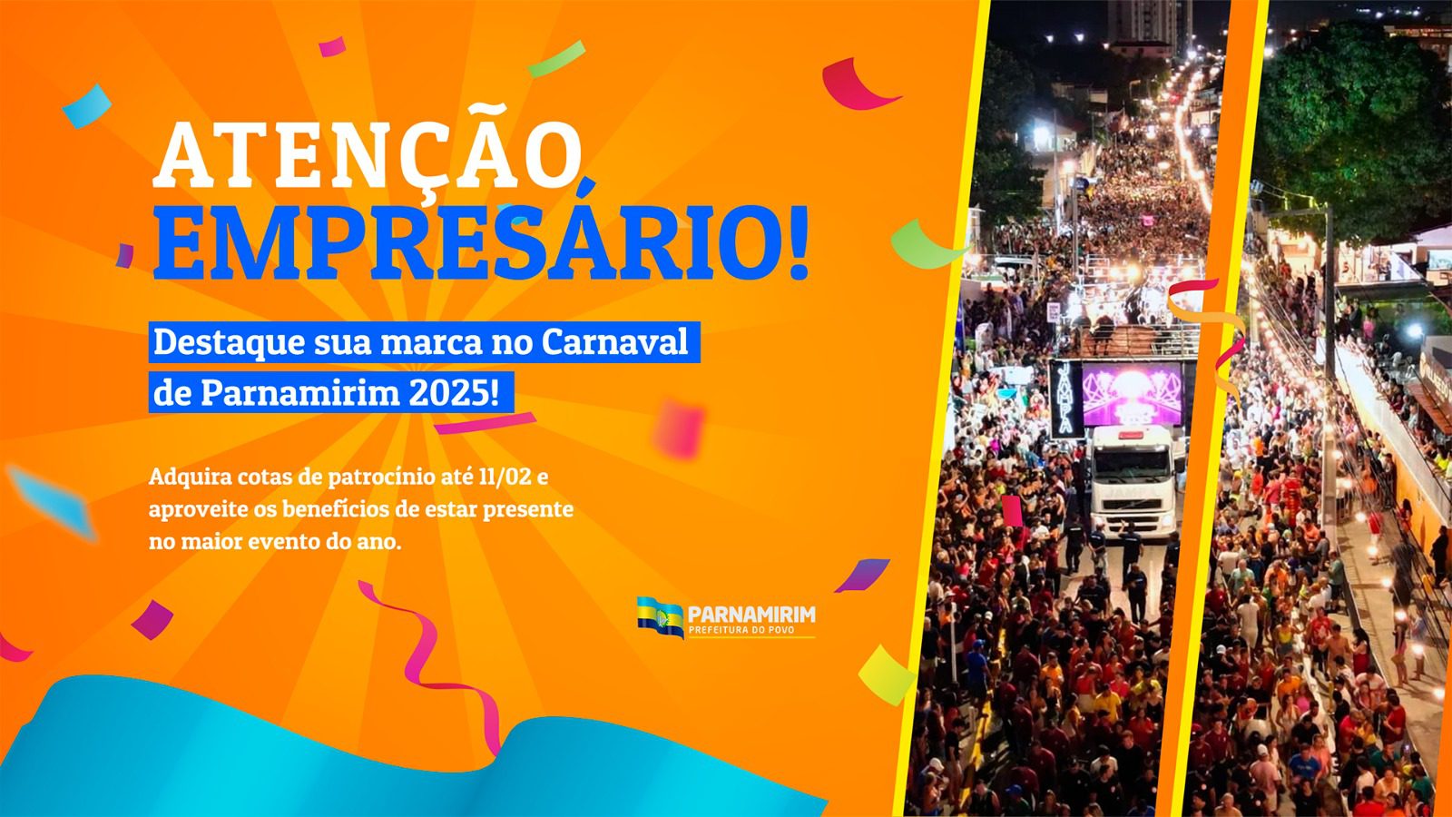 Parnamirim abre edital para patrocínio do Carnaval 2025 visando arrecadar R$760 mil