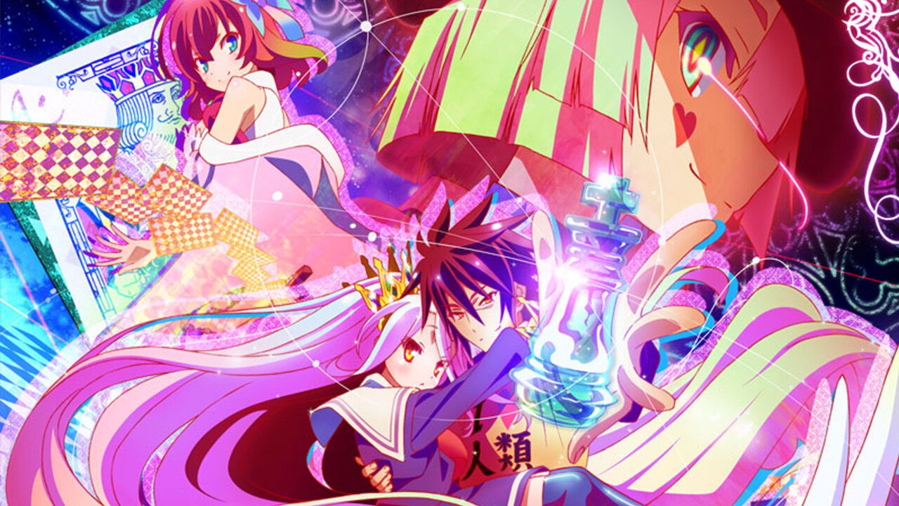 No Game No Life segue Sora e Shiro, gênios gamers que dominam Disboard, um mundo onde tudo é decidido por jogos estratégicos.