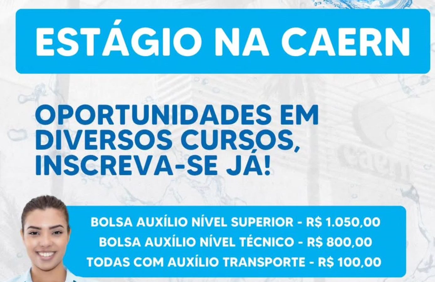 Caern abre seleção para estágio com bolsas de até R$ 1.050; confira cursos e como se inscrever